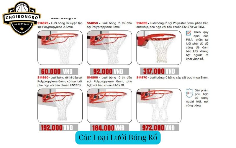 Các Loại Lưới Bóng Rổ